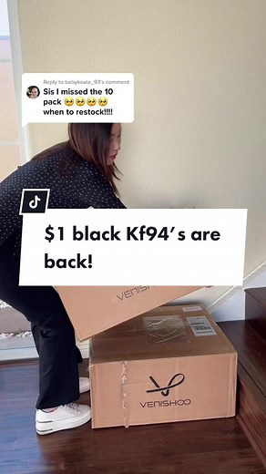 Reply to @babykoala_93 The $1 black KF94’s are back in stock ❤️✨ #kf94 #kf94masks #restockday #restocktiktok #restocked #kf94mask