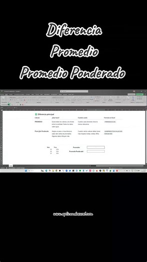24K views · 191 reactions | ‍⬛Diferencia PROMEDIO PROMEDIO PONDERADO #AplicandoExcel | Aplicando Excel | Facebook
