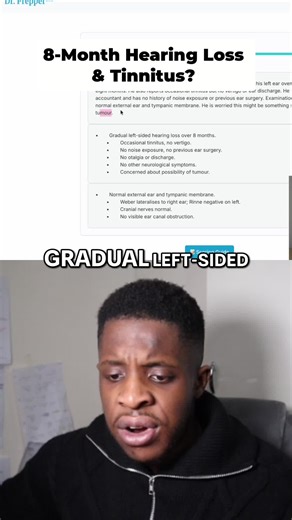 Sudden hearing loss on one side? Tinnitus without pain? This case explores the concerning possibilities, including tumors. What do you think is happening? #MedicalMystery #Health #ENT #Audiology #Doctor #Diagnosis