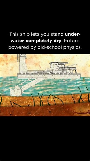 Business I AI I Wealth on Instagram: "🌊🔔 Walking on the ocean floor. No suit. No tank. No shortcuts. The diving bell boat uses nothing but air pressure and smart engineering to push water out and create a dry space beneath the sea. Step inside—and you’re literally standing on the ocean floor, untouched by water. 🤯 This tech is decades old, yet still trusted for underwater research, maintenance, and observation. Why? Because simple physics scales better than complexity when reliability is ever