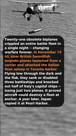 How 21 Old Biplanes Crippled An Entire Fleet #short #history #ww2