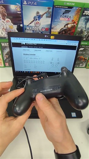 Подключаем Playstation 4 gamepad dual shock 4 controller к ноутбуку тесты через юсб нет дрифта люфта