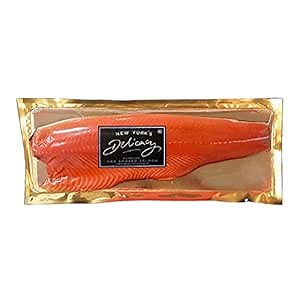New York's Delicacy, Whole Smoked Salmon Nova Fillet - [6.6 Lb. / 2 Fillets] - Most Awarded, Non-Sliced, Skin-On, Kosher, Gluten Free, High in Omega 3, Made From Fresh Never Frozen Premium Atlantic Salmon Fillets.