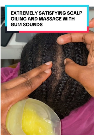 Satisfying Scalp Oiling & Gum Chewing ASMR