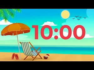 10-Minute Summer Timer 🌴 | Calm Tropical Beach Countdown with Music & Gentle Alarm