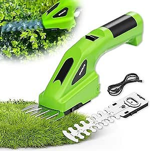 SPECILITE Electric Grass Shear Cordless, 2-in-1 Handheld Mini Hedge Trimmer, Lightweight & Portable Grass Cutter with Charger, Hedge Shear for Garden Yard Lawn