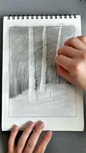 Draw a birch tree with a pencil. See if anyone can't draw it! #drawing #easytolearnseries #learnt...