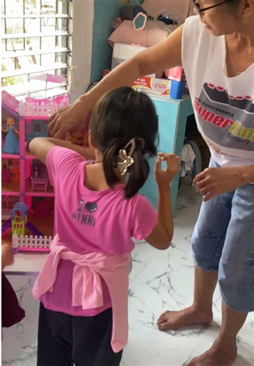 (COD)Pink Princess DIY Five Floor Doll House Dream Toy Castle Creative Assembling toys #dolls #dollhouse #trending #miniature #dollhouseminiatures