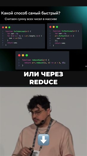 for loop, reduce, forEach — какой способ самый быстрый способ? #holyjs #it