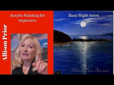How to paint a night sky and shinning stars with Acrylic Paint Lesson 2 step by step