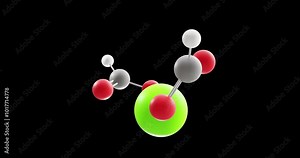 Calcium formate molecule, rotating 3D model of e238, looped video on a black background