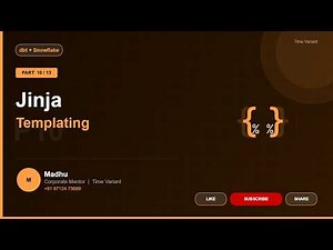 dbt Full Course Part 10 | Jinja Templating in dbt Dynamic SQL Complete Guide #dbt #Jinja