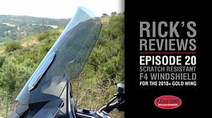 Shop F4 Windshields for 2018 Gold Wing Here: https://bit.ly/382Yg33 In this 20th installment of Rick's Reviews, WingStuff.com's President and Founder Rick Arnoldo shares his insights on the F4 Customs Windshields for the 2018 Gold Wing. About the product: F4 Customs unique hard coating makes your windshield tough when you need it to be and easy to maintain. Clearly your best choice! This shield is available in three height options - 16", 20" or 24" tall and two tint options - Clear or Tinted. Wi