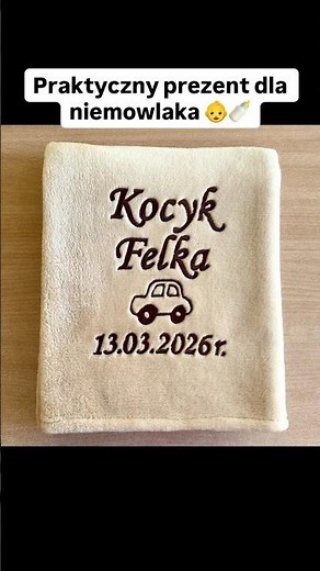 Prezent dla niemowlaka, noworodka 👶 - kocyk personalizowany z haftem - oryginalny i praktyczny