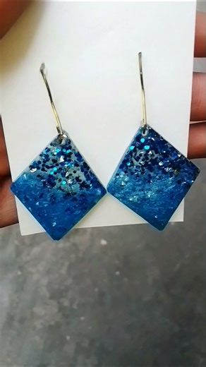 UV Resin Diamond 💎 shape Earrings #diy # resin earrings #craftyhome