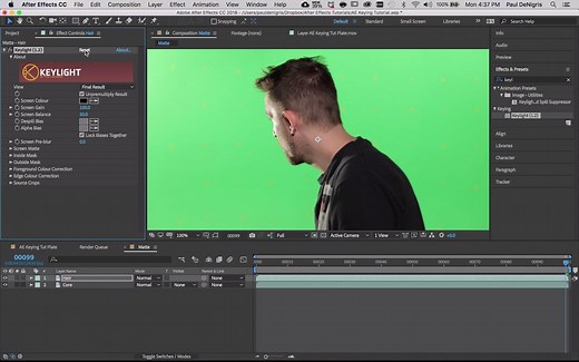AE高级教程：怎样用keylight来扣绿幕。