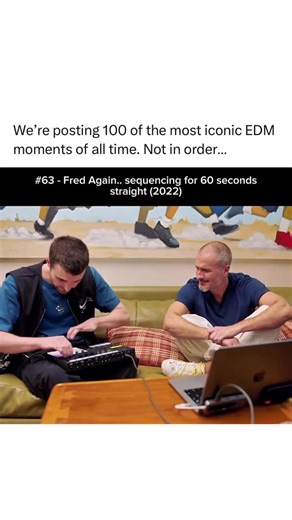 EDM Music on Instagram: "Follow (us) @EDMMUSIC for more edm content like this! 🪩🔥 Fred again.. gave fans one of the most unforgettable peek-behind-the-curtain moments when he sat with Zane Lowe in 2022 and started live sequencing for a full minute straight. It was a rare look at how fast his mind moves when he is building ideas, and it showed exactly why his production style feels so emotional and alive. (via: Apple Music) #edm #edmmusic #zanelowe #dj #fredagain"
