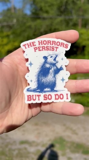 The Horrors Persist Possum Sticker, Funny Sticker, Water Bottle Sticker, Mental Health Sticker, Possum Lover Gift, Holographic Sticker - Etsy