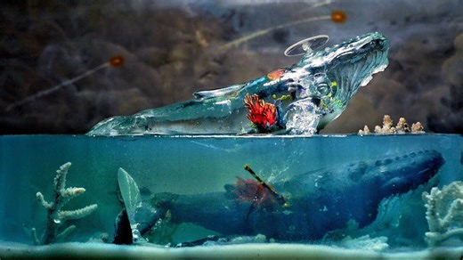 Creating a magical humpback whale and coral reef diorama: Ocean art with a purpose