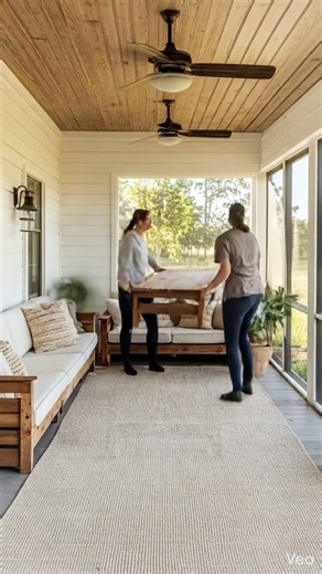 Cozy Farmhouse Sunroom Transformation #backyarddesign #opulentinteriors #landscapedesign #design