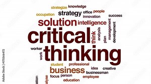 Critical thinking animated word cloud, text design animation.