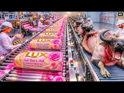 Inside the Largest Lux Soap Factory – From Buffalo Meat to Luxury Lux Soap (Full Process)