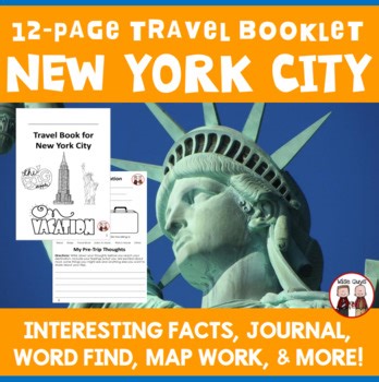 New York City Kids Travel Activity Booklet | Vacation Journal, Games & Fun Facts