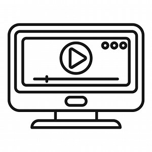 Video player icon outline vector. Camera press