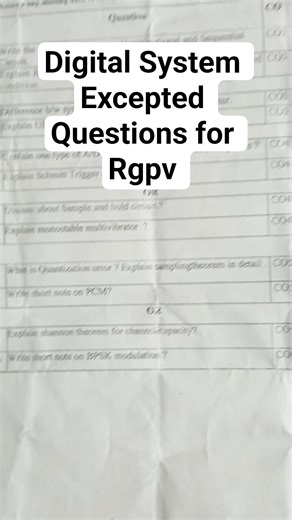 Digital System Excepted Questions for Rgpv exam 📖 #DigitalSystem #DigitalElectronics #RGPV #RGPVExam