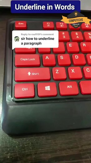 Replying to @rauf939 how to underline a paragraph or a group of words. #shortcut #shortkeys #computerscience #graphicdesign #msexcel #msword #msoffice