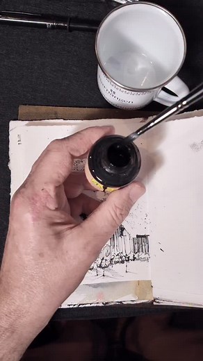 379K views · 22K reactions | Shading: with water diluted ink on ink drawing. cold pressed watercolor paper | art_lachmair | Facebook