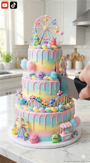 Tiny Creatures Took Over a Carnival Cake! 🎡🎂