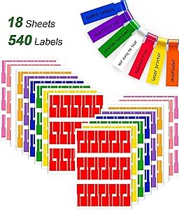 270 Pcs Cable Labels - 9 Colors, Waterproof, Self-Adhesive, Tear Resistant Wire Labels for Electronics & Laser Printer