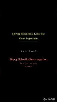 Solving Exponential Equations Using Bases and Logarithms 🔢 #Algybra