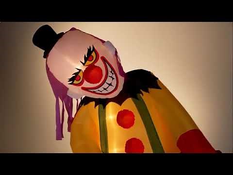 2022 Gemmy Animated Airblown Inflatable Lowe's 8ft Halloween Creepy Clown With Turning Head
