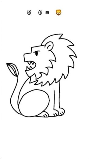 5 6 = 🦁 / Kolay aslan çizimi #dance #music #song