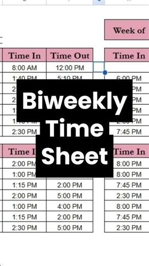 Biweekly Time Sheet, Work Hours Tracker, Overtime Calculator & Time Log Employee Mgmt Google Sheet