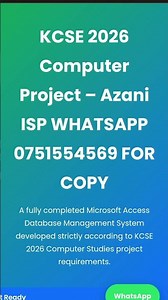 AZANI ISP computer project kcse 2026