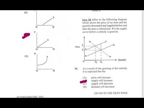 CXC Economic 2021 paper 1 with answers
