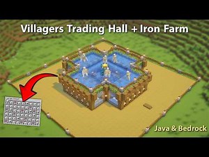 🔥 IRON FARM with Trading Hall 🛠️ | 20 Trap & 20 Free Villagers | Java & Bedrock 1.21+ / 26.2+
