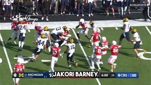 Great play by Jacory Barney to field this punt and gain 20 yards. Barney finished with 141 all purpose yards and 2 touchdowns vs Michigan #Huskers #GBR | The HuskGuys