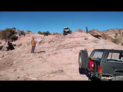 Todd going down the "Waterfall" on Steel Bender Moab Utah #kawasaki #krx #offroad #4wheeling #views