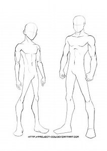 Anime Boy Outline Template