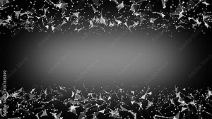 Animated grid lines and dots forming sci-fi fields rotating counterclockwise over black background.