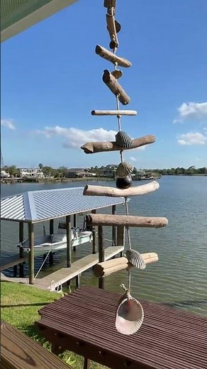 Driftwood Shell and Sea Bean Mobile #hangingmobiles