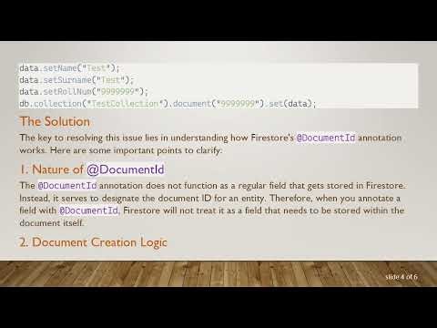 Solving the Issue: Firestore @ DocumentId Not Storing Field in Document in Java