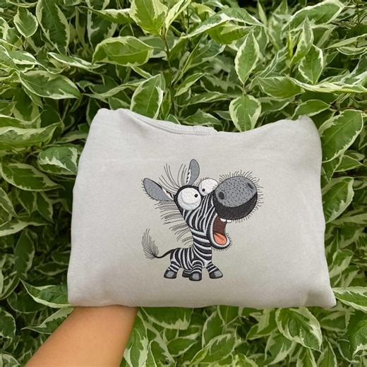 Funny Zebra Embroidery Design, Cartoon Animal (digital File) - Etsy