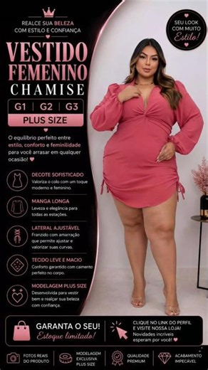 O Vestido Feminino Chemise Plus Size #plussize #oquevestir #moda #vestidos #plussizemodel