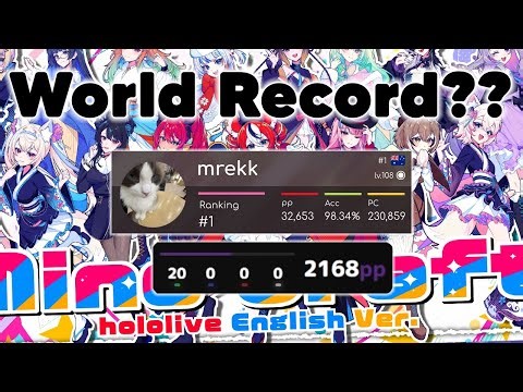 No.1 osu! player sets a potential world record on hololive EN song (Mind Craft)