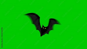 Bat animation on a green screen, perfect for Halloween, horror, or spooky-themed projects. Adds a mysterious eerie touch to videos overlays, and haunted visuals
